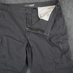 Carhartt Cargo Shorts Mens 42 Gray Rugged Flex Relaxed Fit Canvas Work BS3542-M